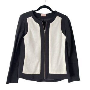 Nell Full Zip Wool Linen Blazer Jacket Size 6 Elegant Long Sleeves Modern Fit